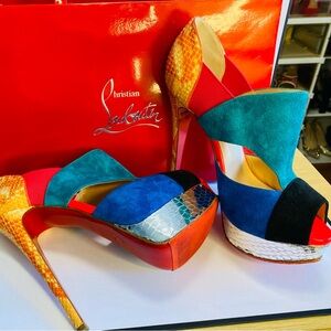 Christian Louboutin “Pitou” Python Pumps Authentic Size 37.5